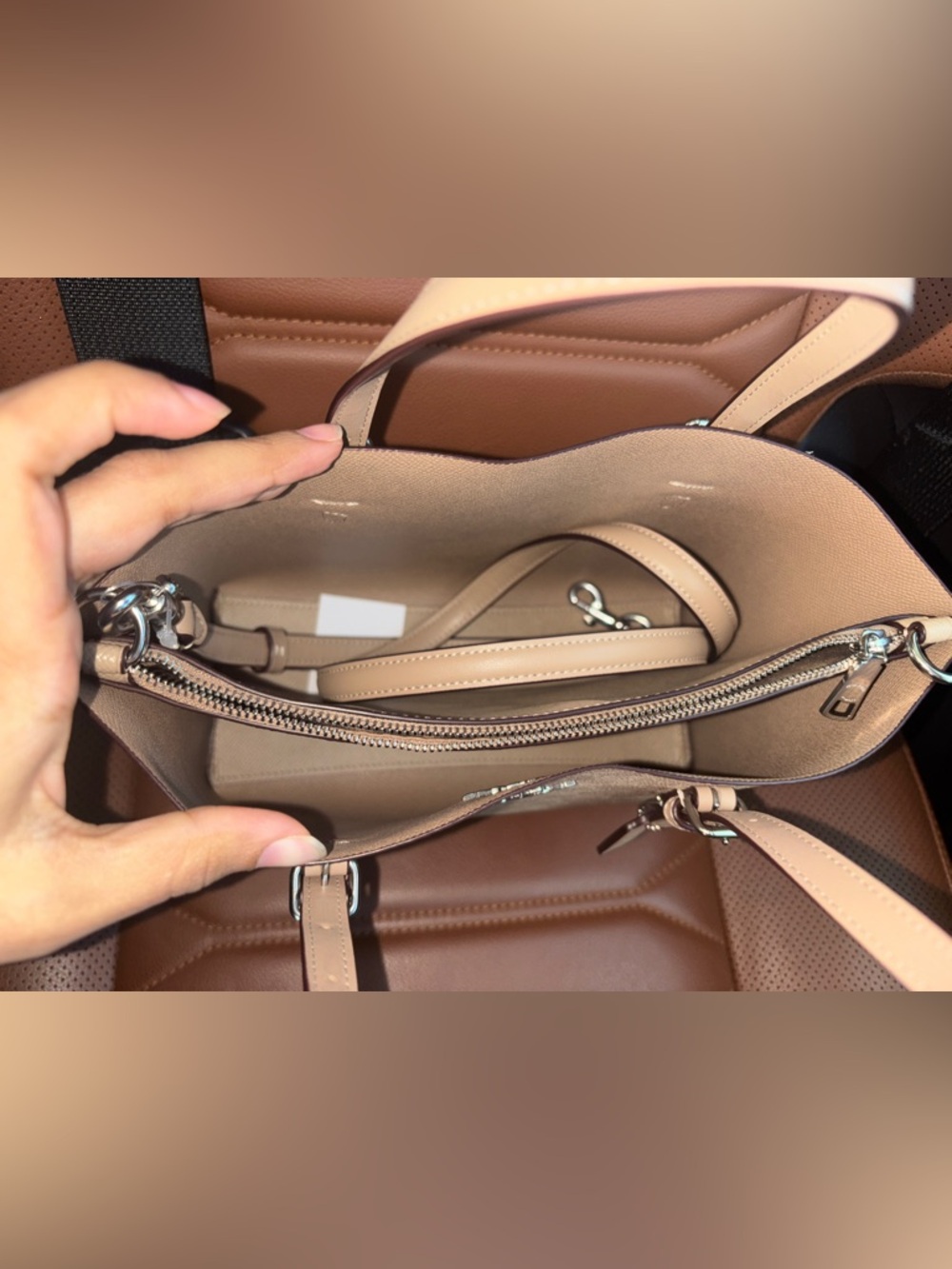 Coach Mollie 25 Tote in Signature Sand Canvas - Picture 6 of 15